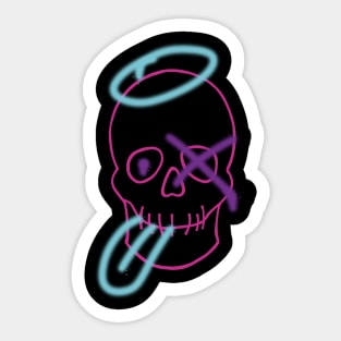 Skull graffiti - Pink, Purple, Blue and Black Sticker